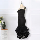 Schulterfreies Meerjungfrau-Partykleid